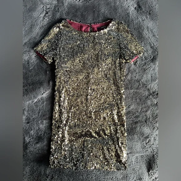 gold sequin t shirt dress Rose Gold It'S My Birthday Sequin T-Shirt Dress – Aquarius Brand main image 1